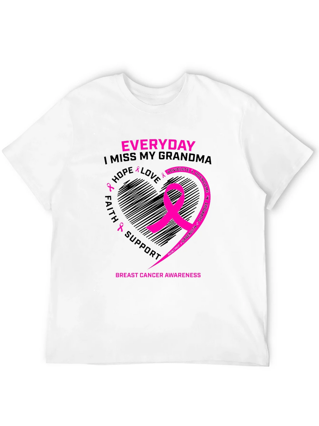Breast Cancer Awareness Grandma Memorial T-Shirt product image 3
