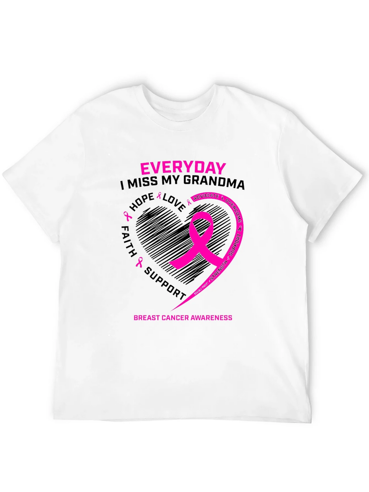 Breast Cancer Awareness Grandma Memorial T-Shirt product image 3