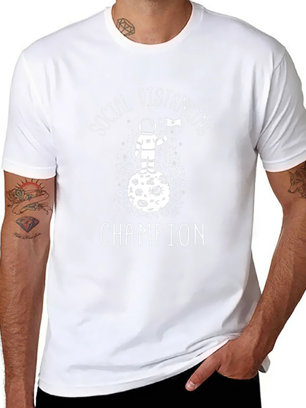 Social Distancing Champion Black T-Shirt product image 4