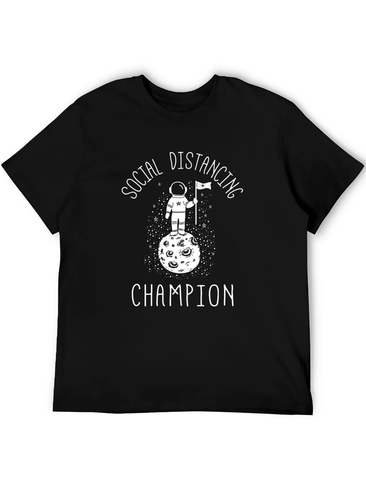 Social Distancing Champion Black T-Shirt product image 2