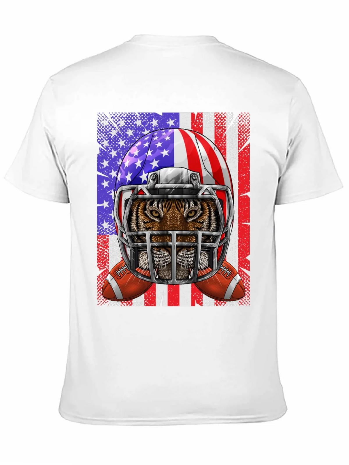 Tiger Football Helmet USA Flag Graphic Tee product image 5