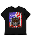 Tiger Football Helmet USA Flag Graphic Tee product image 1