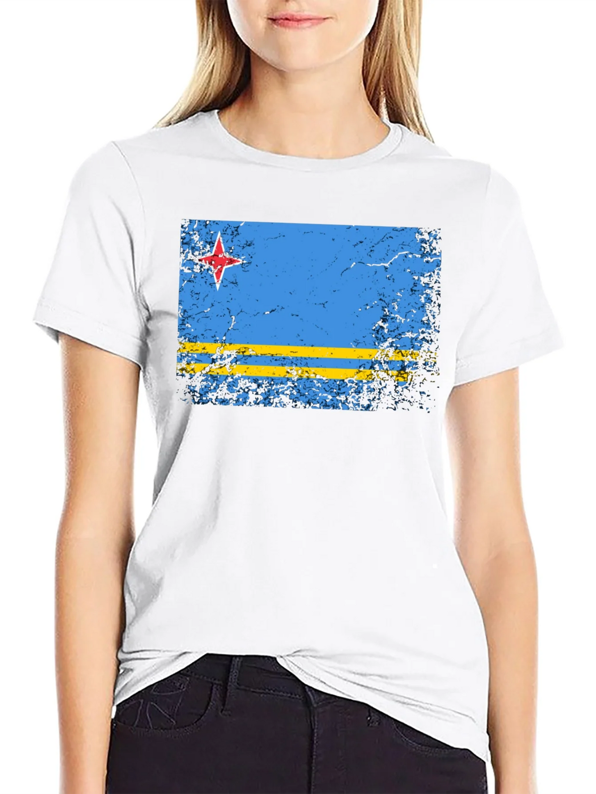 Aruba Flag Distressed T-Shirt - Island Pride Tee product image 4