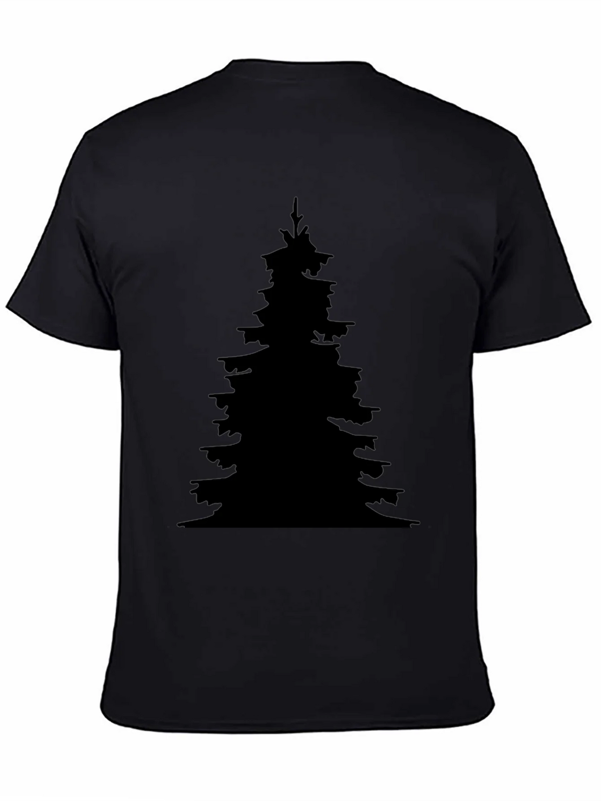 Silhouette Christmas Tree Black T-Shirt product image 2
