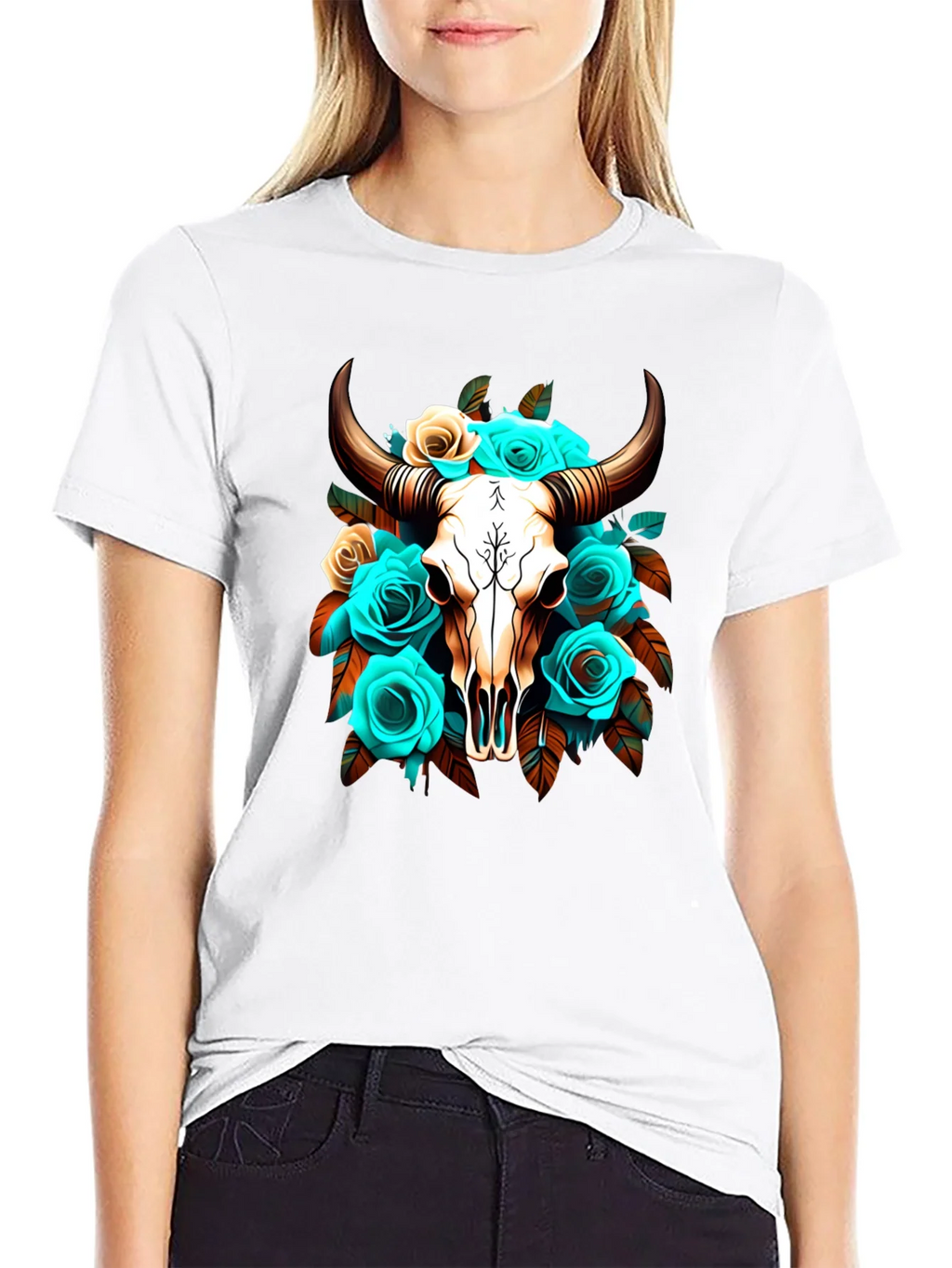 Floral Skull Graphic T-Shirt product image 8