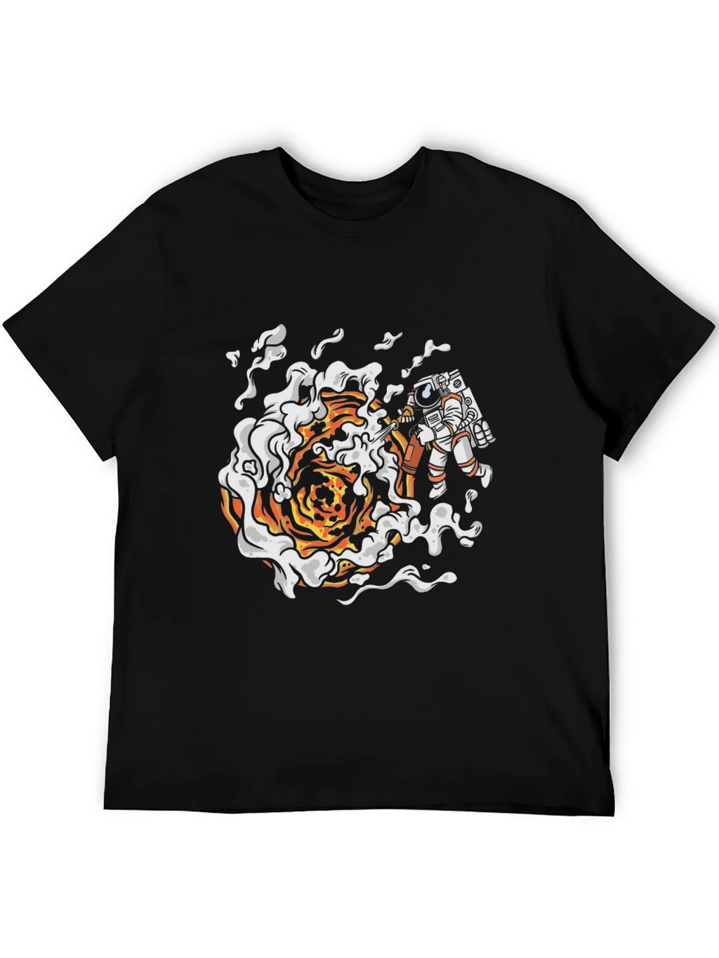 Astronaut Firefighter Black T-Shirt product image 5