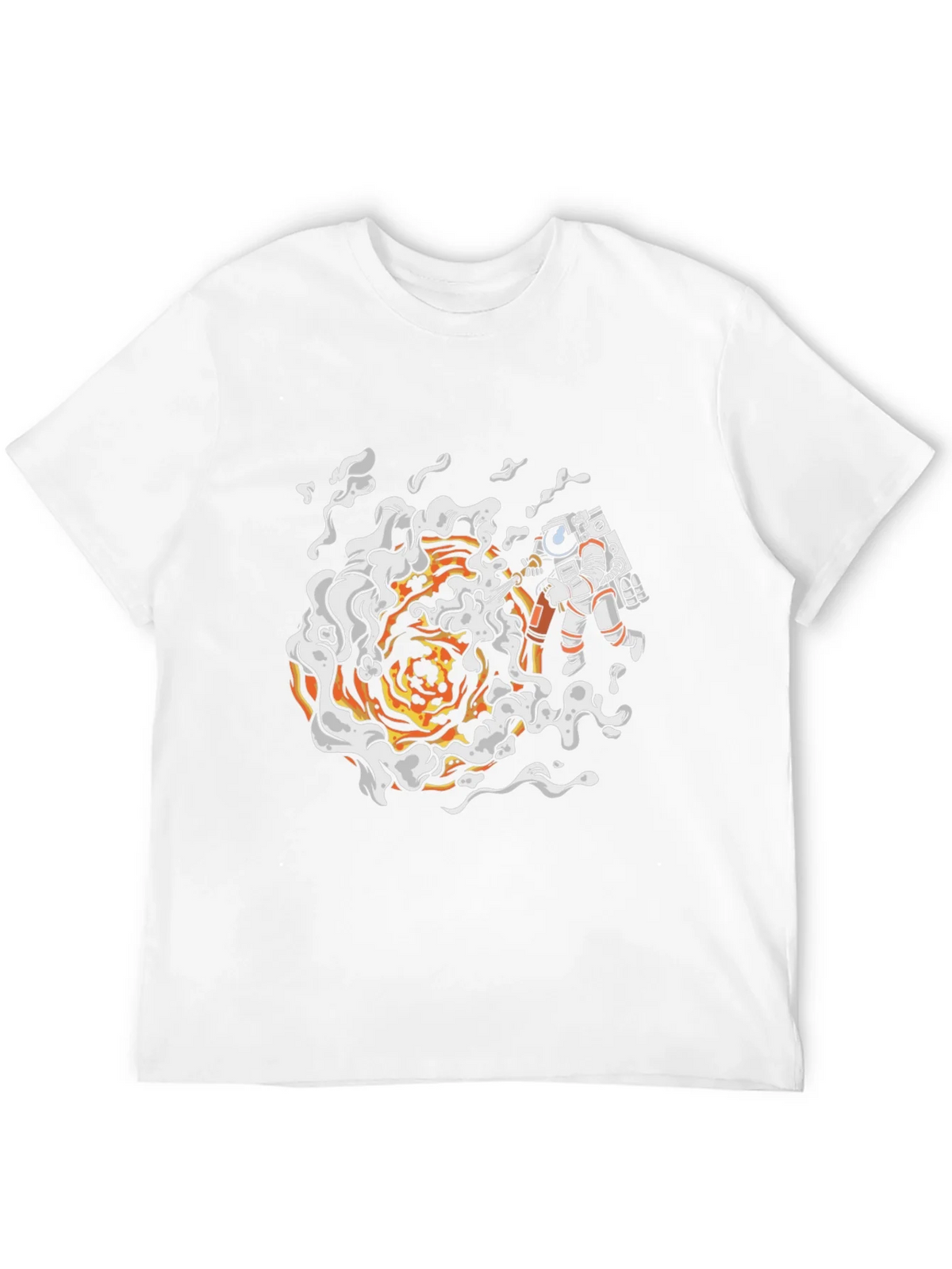 Astronaut Firefighter Black T-Shirt product image 11