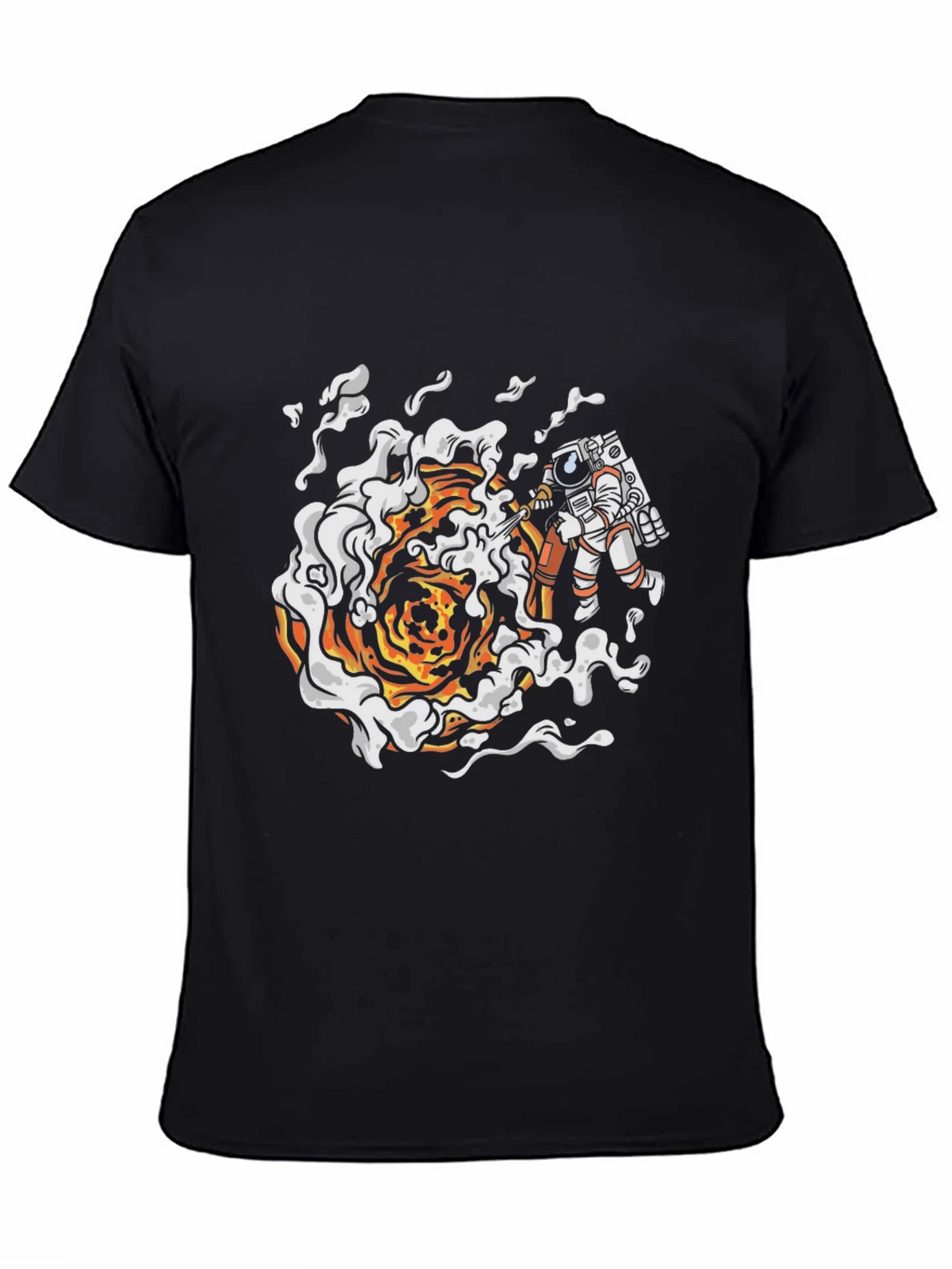 Astronaut Firefighter Black T-Shirt product image 4