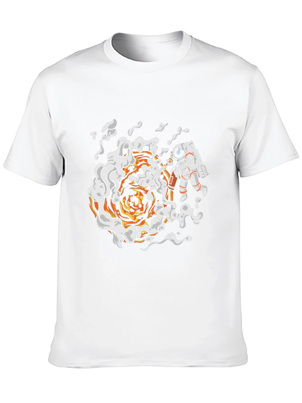 Astronaut Firefighter Black T-Shirt product image 9
