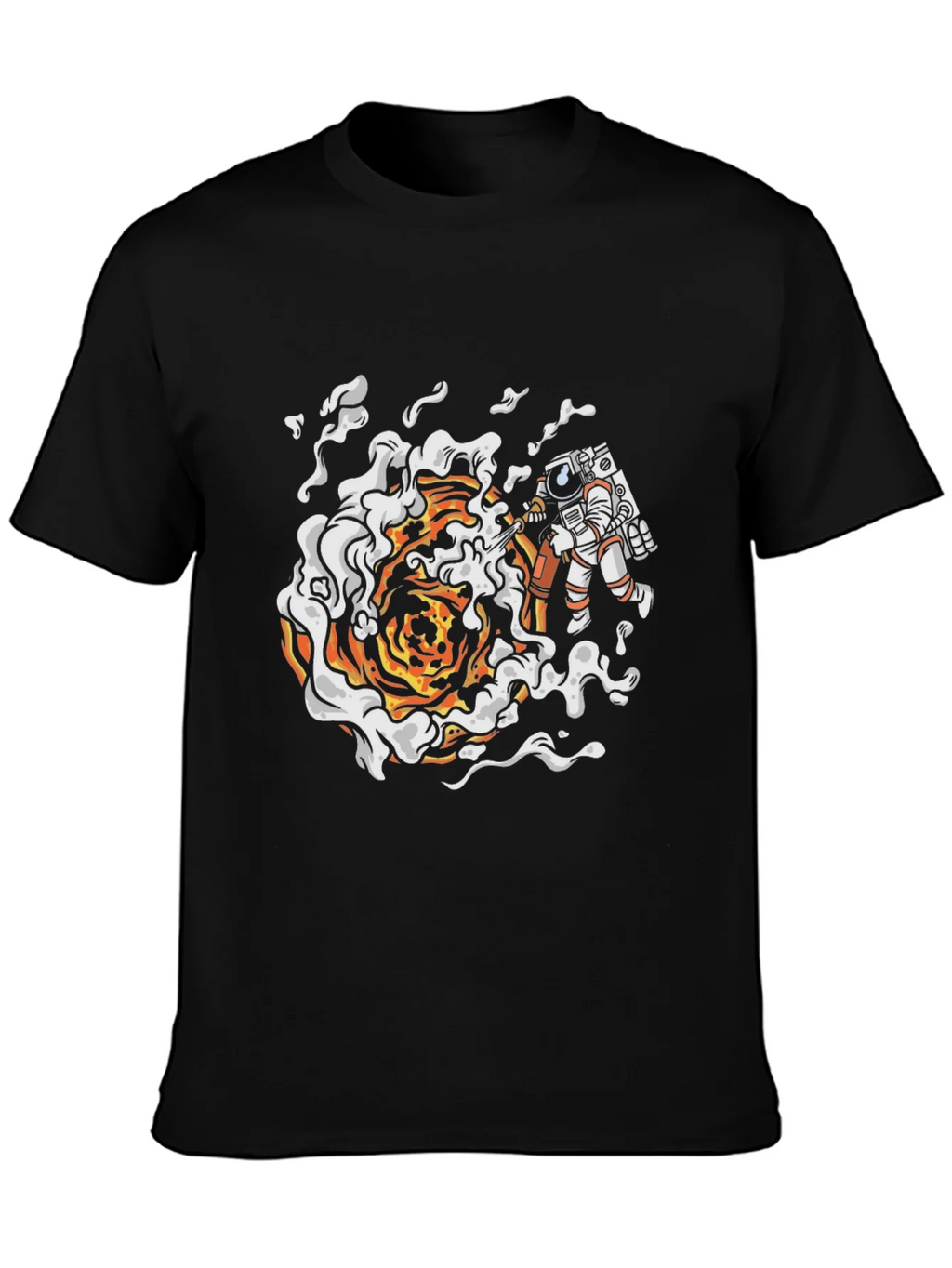 Astronaut Firefighter Black T-Shirt product image 3