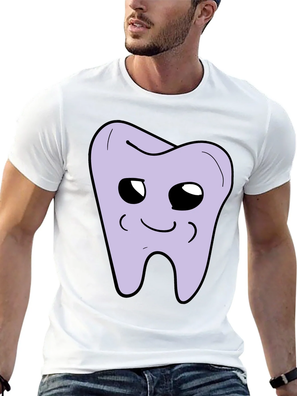 Cute Tooth Graphic Black T-Shirt product image 11