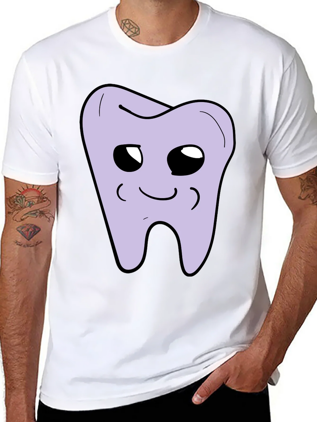 Cute Tooth Graphic Black T-Shirt product image 6