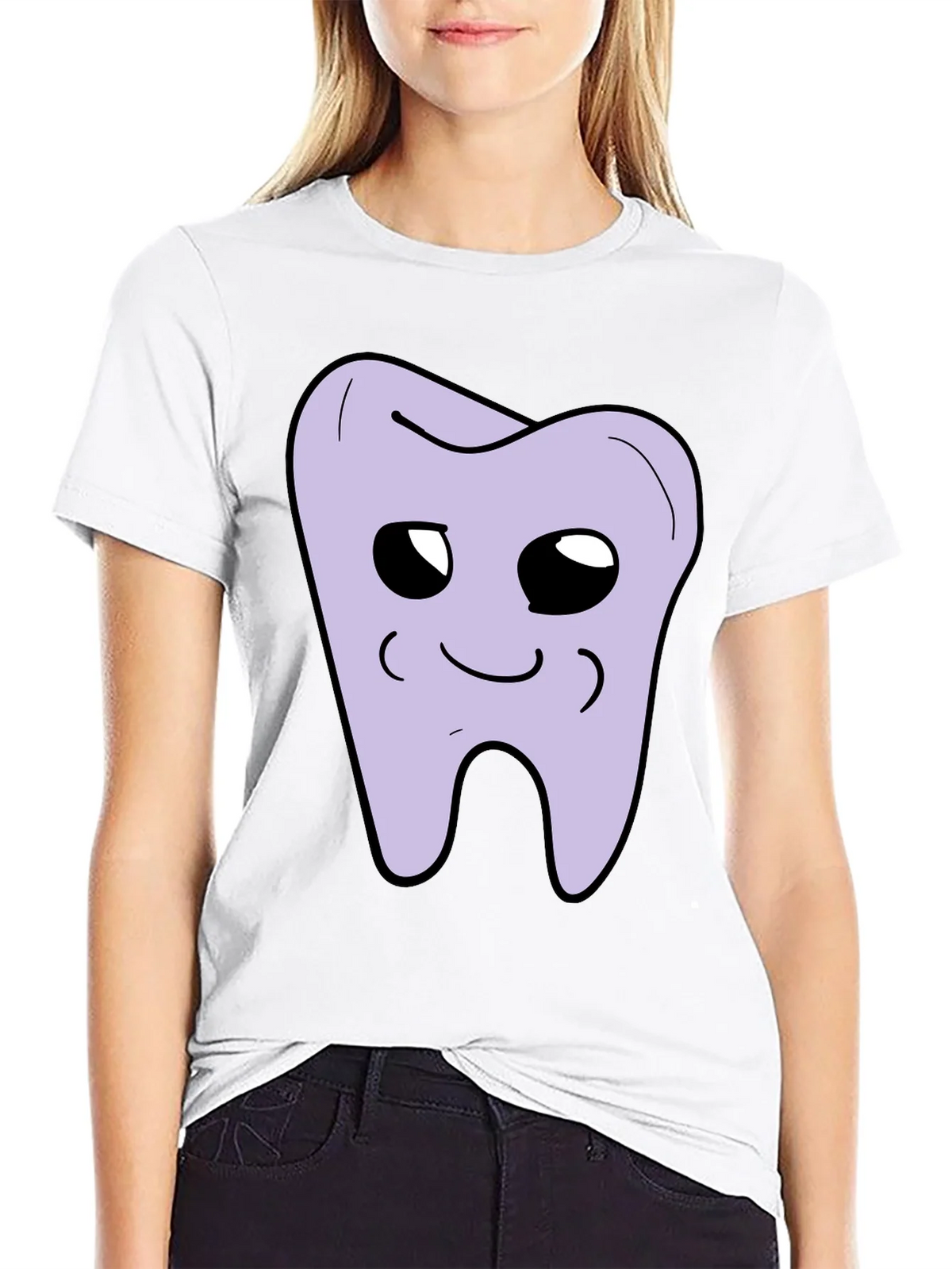 Cute Tooth Graphic Black T-Shirt product image 7