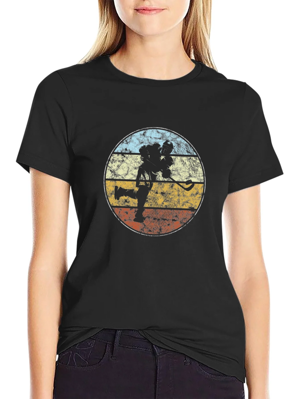 Lacrosse Player Retro Graphic T-Shirt product image 2