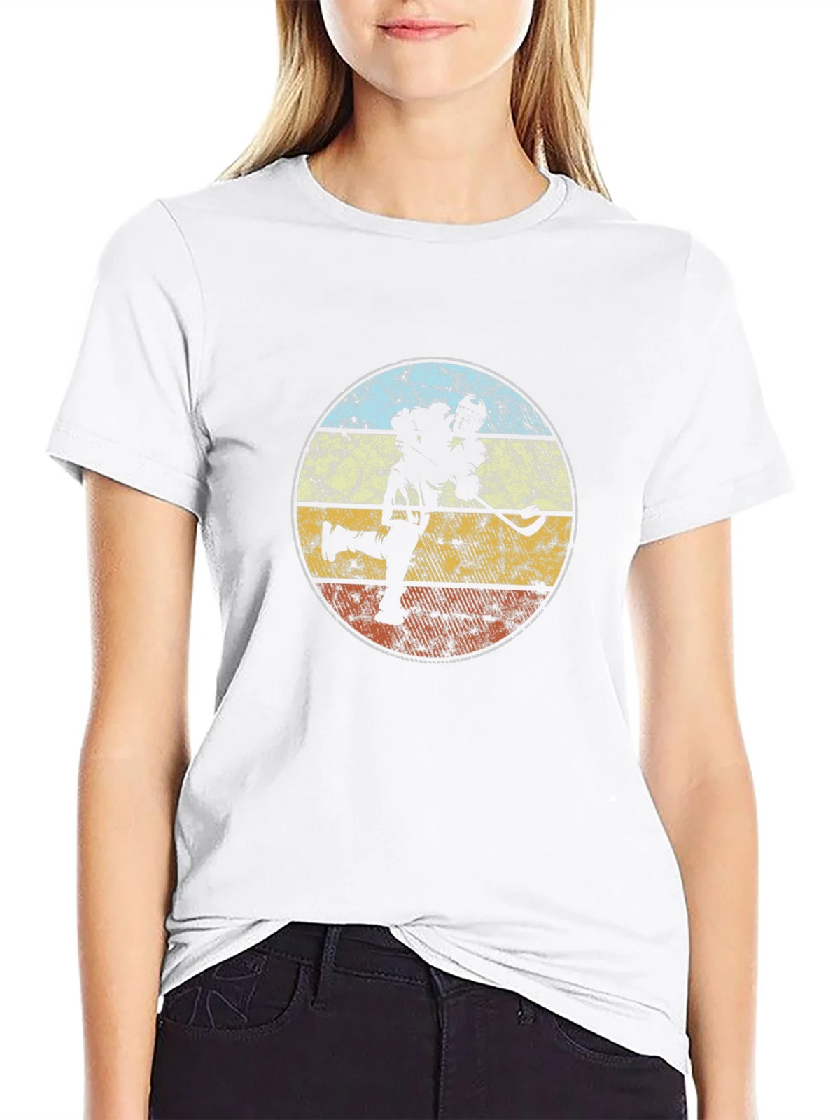 Lacrosse Player Retro Graphic T-Shirt product image 8
