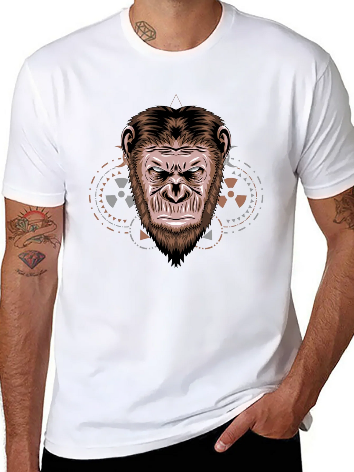 Ape Face Graphic T-Shirt - Cool Animal Design product image 7