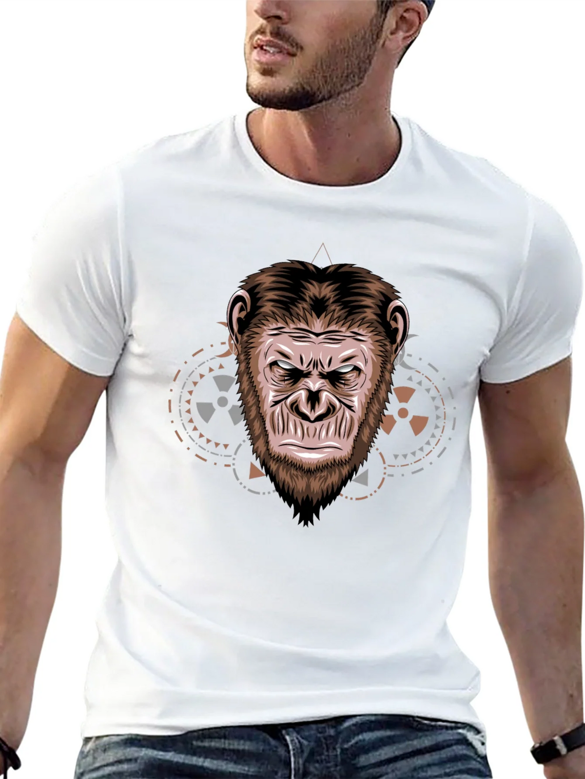Ape Face Graphic T-Shirt - Cool Animal Design product image 12