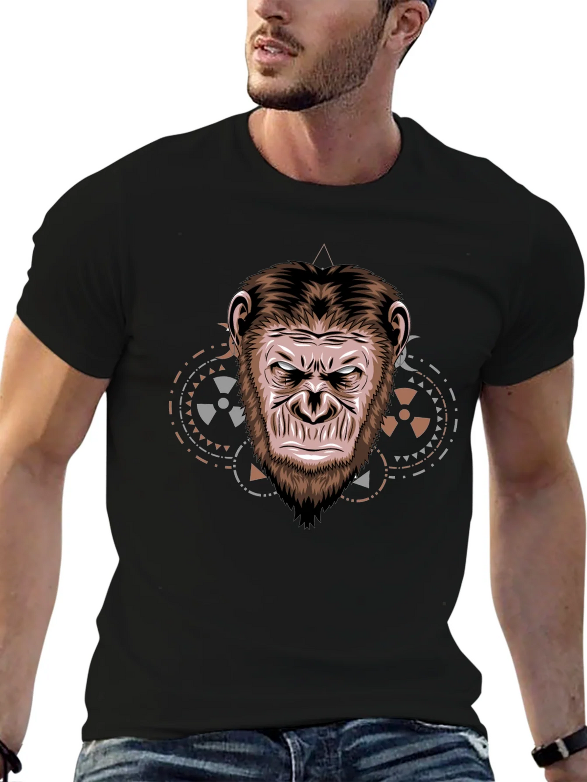 Ape Face Graphic T-Shirt - Cool Animal Design product image 6