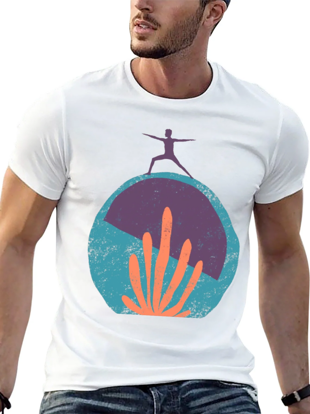 Yoga Cactus Graphic Tee - Black Cotton Blend product image 12