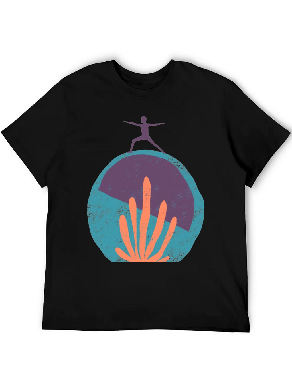 Yoga Cactus Graphic Tee - Black Cotton Blend product image 5