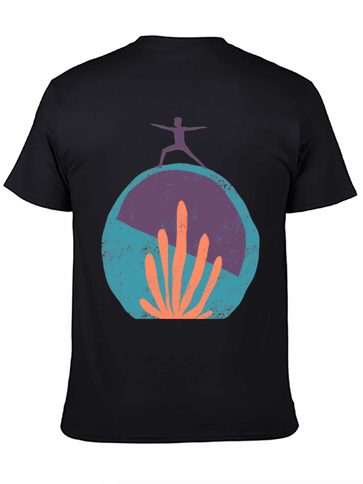 Yoga Cactus Graphic Tee - Black Cotton Blend product image 4