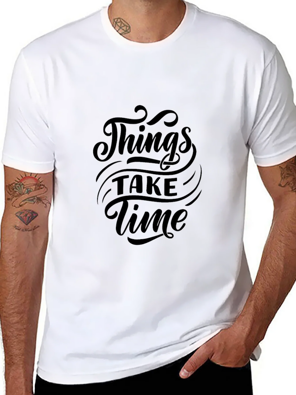 Things Take Time Black Graphic Tee product image 7