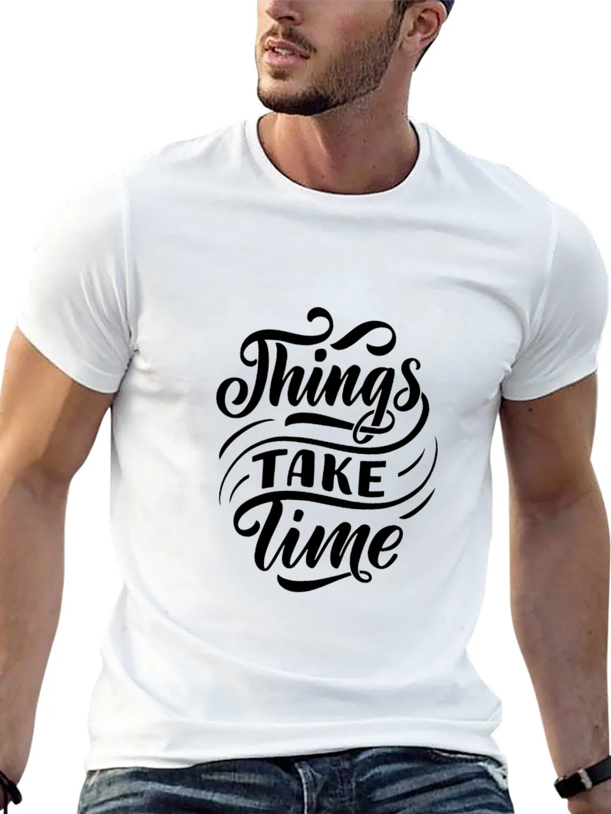 Things Take Time Black Graphic Tee product image 12