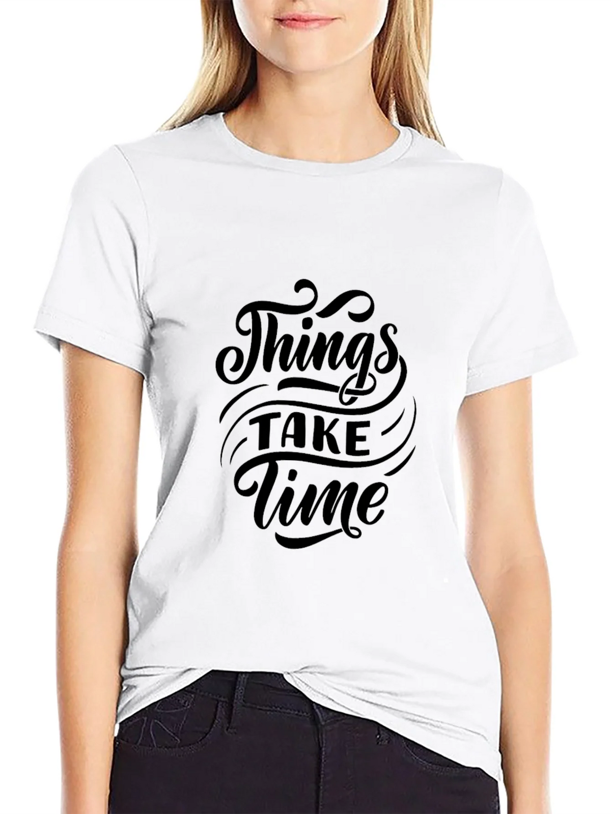 Things Take Time Black Graphic Tee product image 8