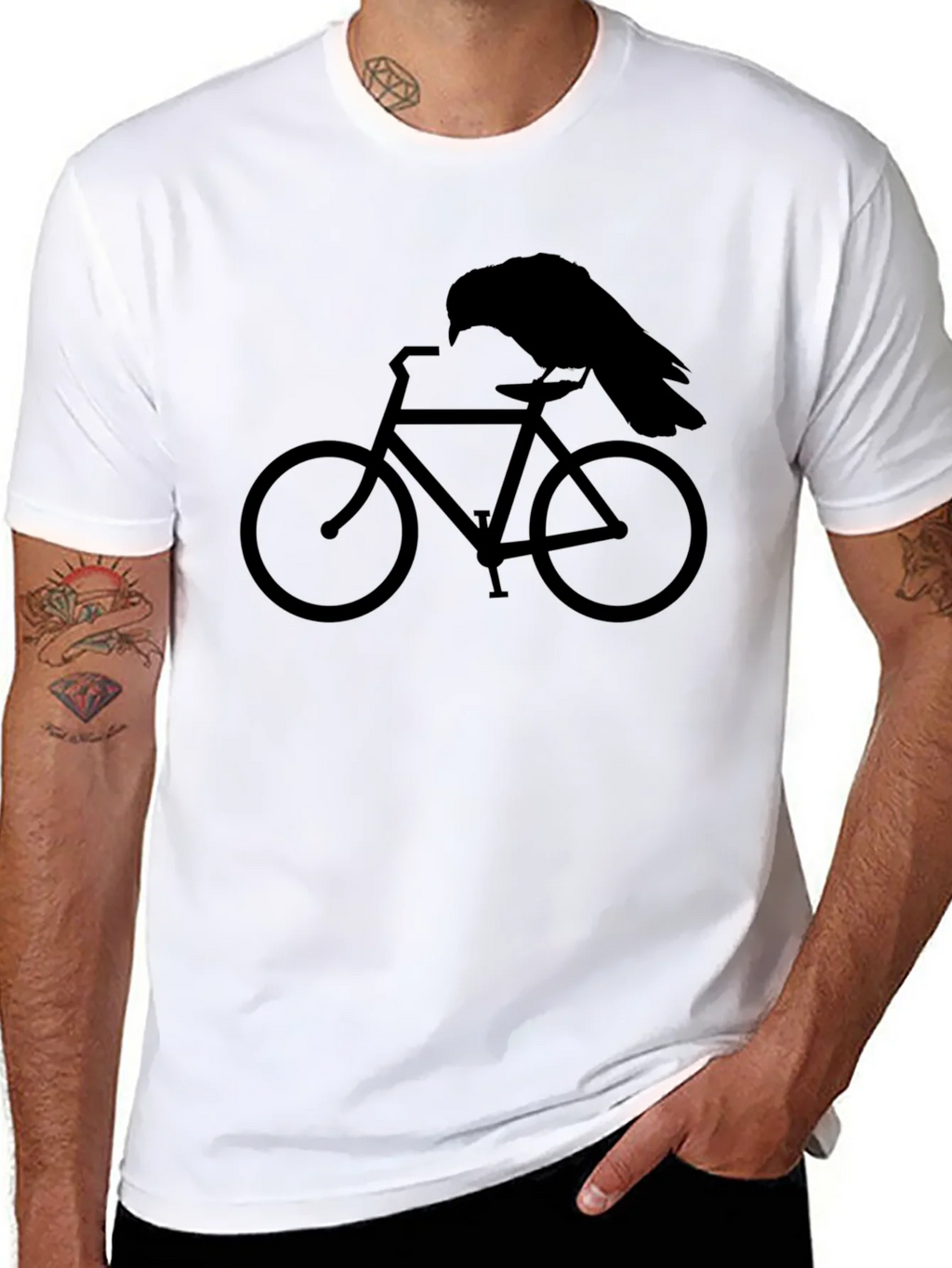 Raven on Bike Graphic Tee - Mens Black T-Shirt product image 4