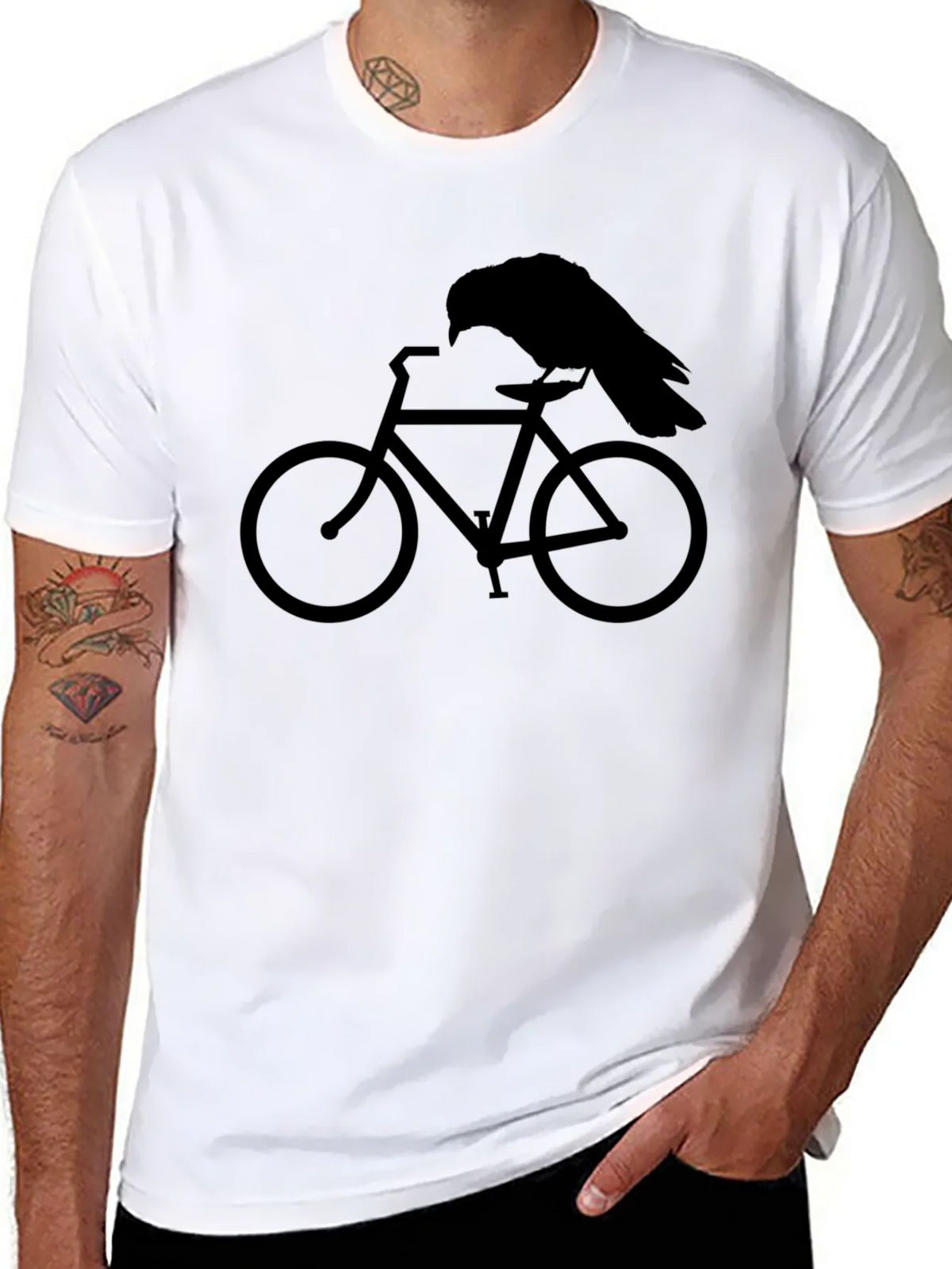 Raven on Bike Graphic Tee - Mens Black T-Shirt product image 4
