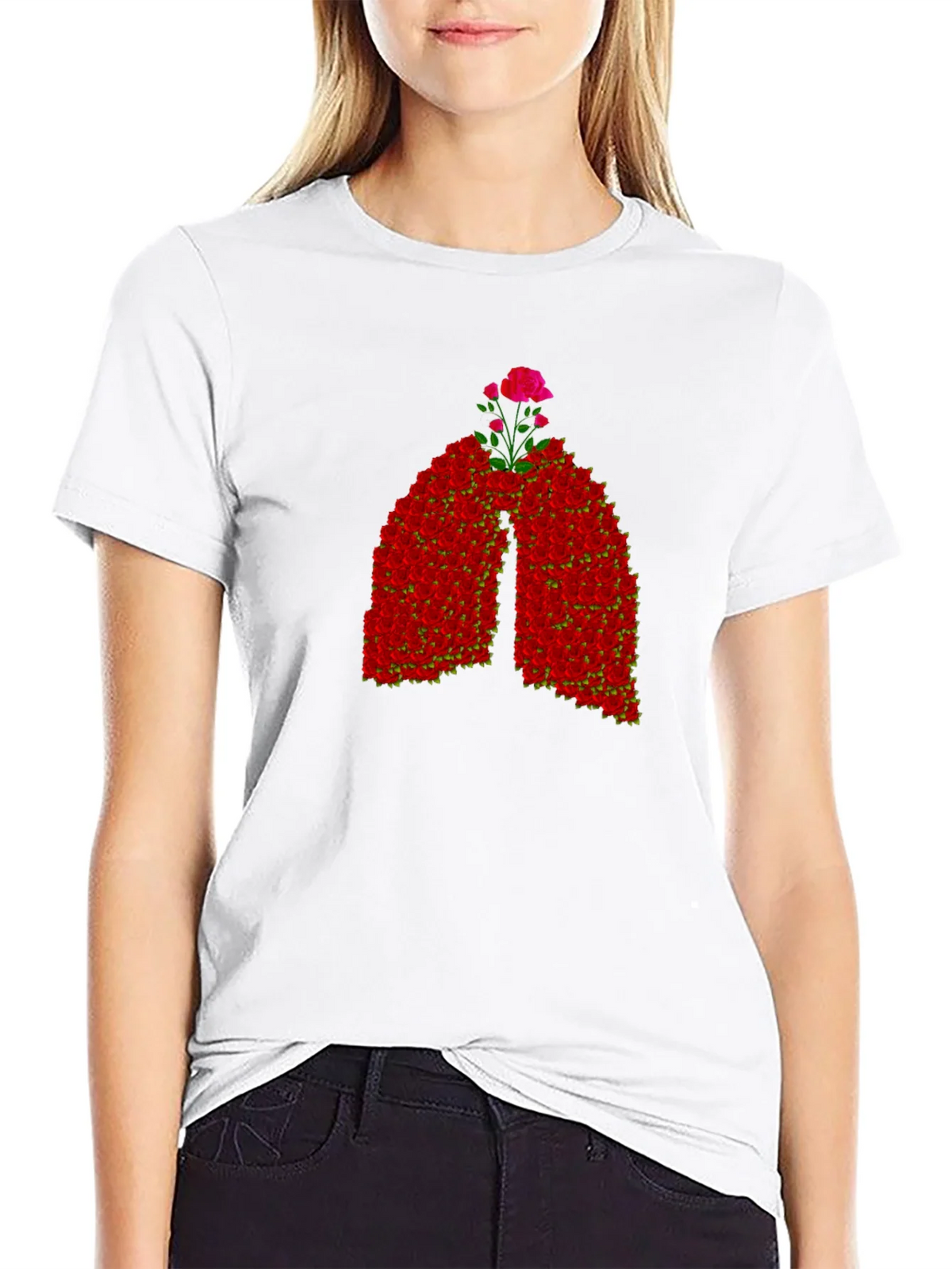 Floral Lungs Graphic Tee - Black product image 7