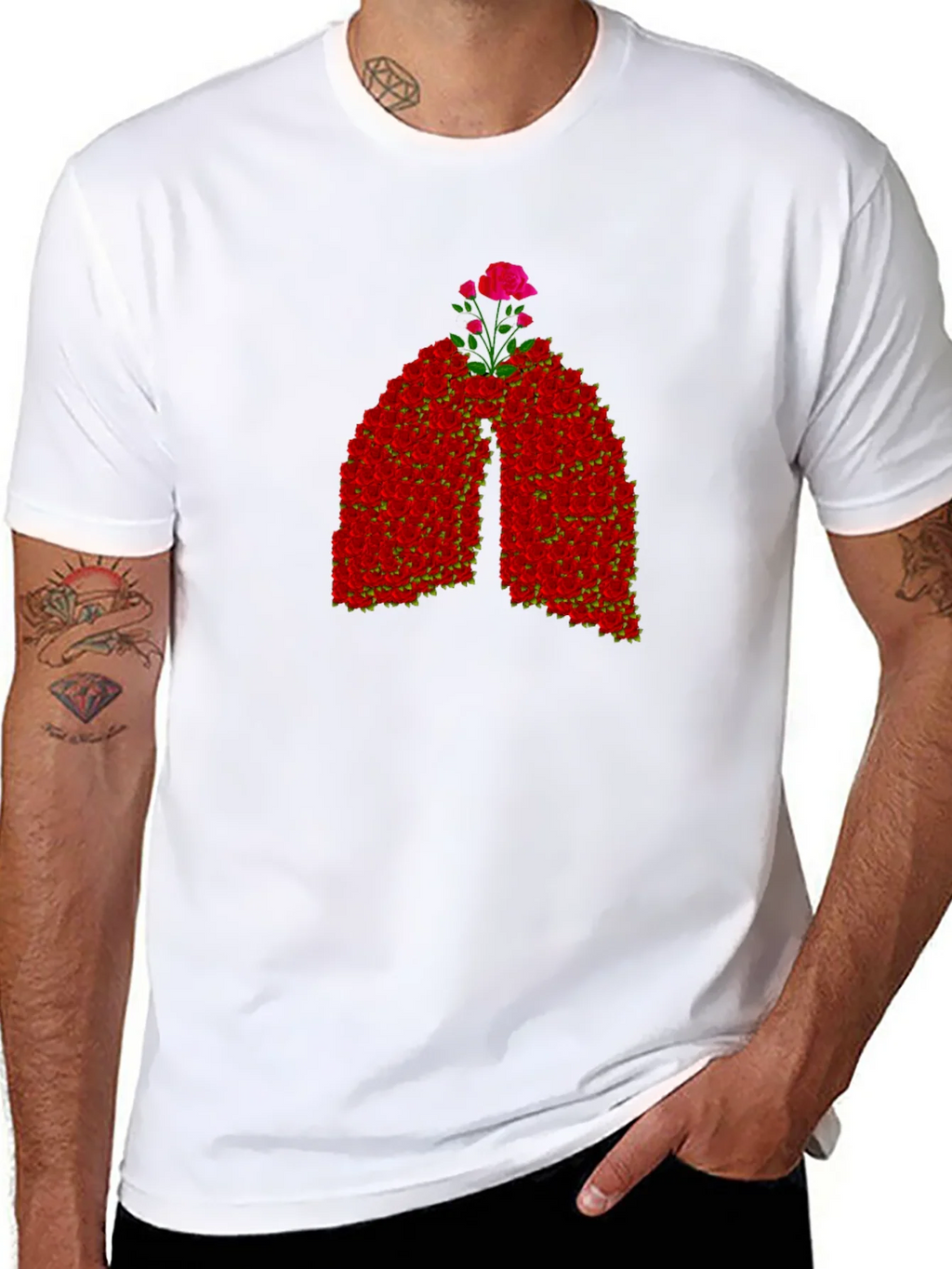 Floral Lungs Graphic Tee - Black product image 6