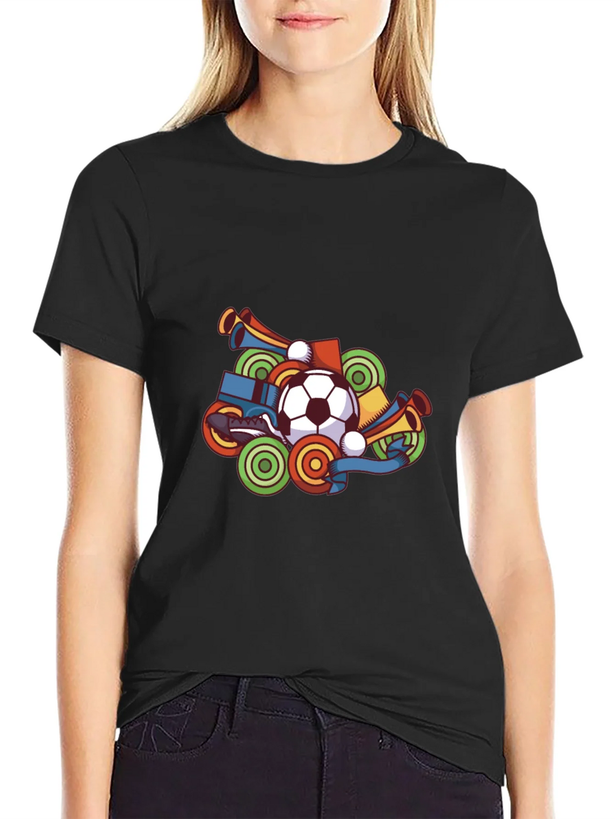 Soccer Fan T-Shirt - Black Graphic Tee product image 1