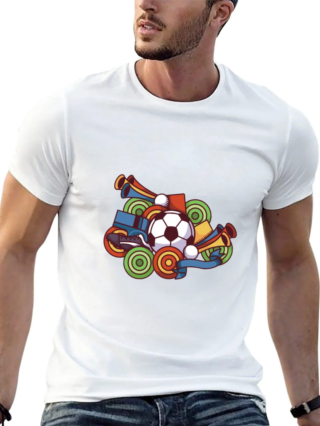 Soccer Fan T-Shirt - Black Graphic Tee product image 9