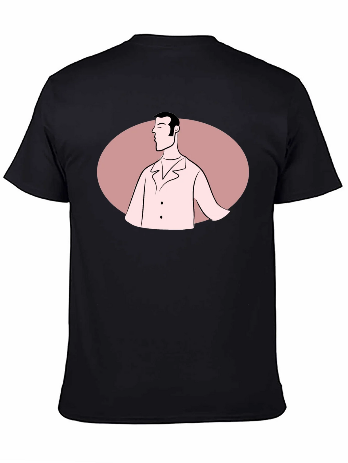 Retro Man Graphic Tee - Black Cotton Blend T-Shirt product image 3