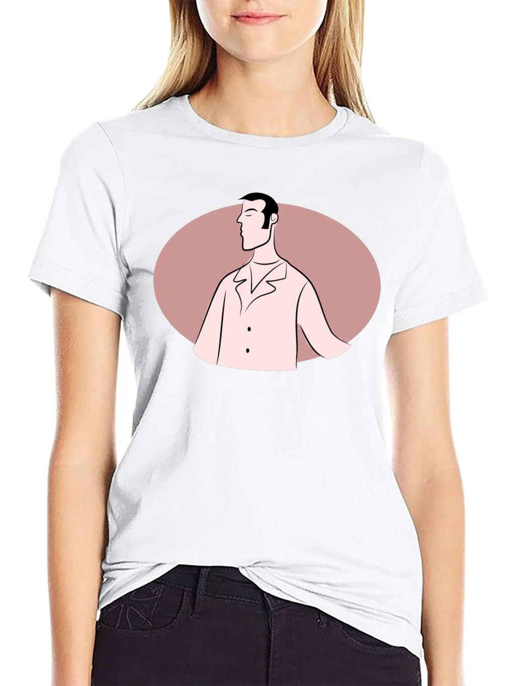 Retro Man Graphic Tee - Black Cotton Blend T-Shirt product image 6