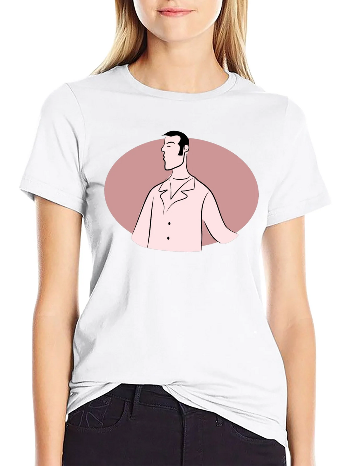 Retro Man Graphic Tee - Black Cotton Blend T-Shirt product image 6
