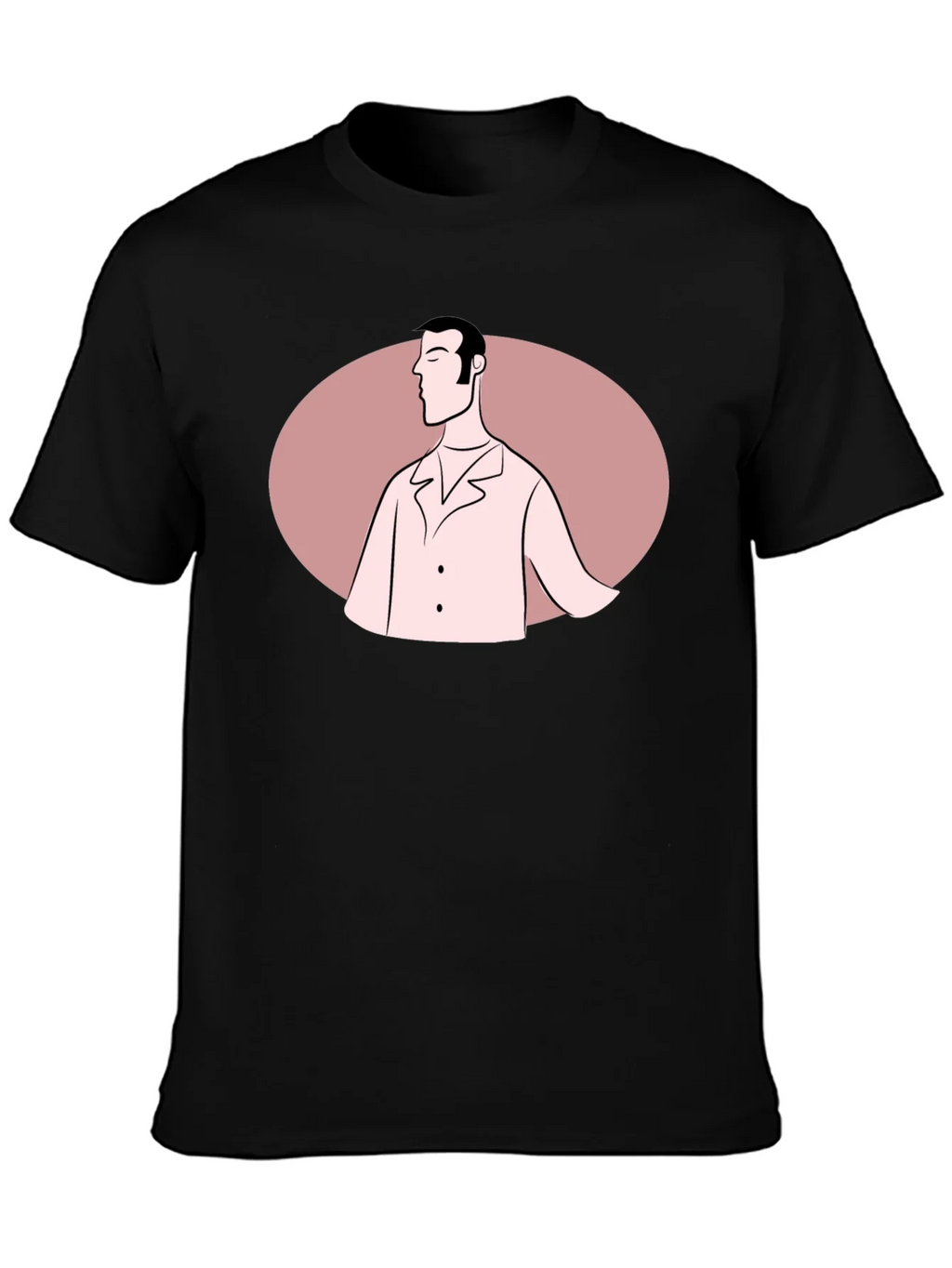 Retro Man Graphic Tee - Black Cotton Blend T-Shirt product image 2