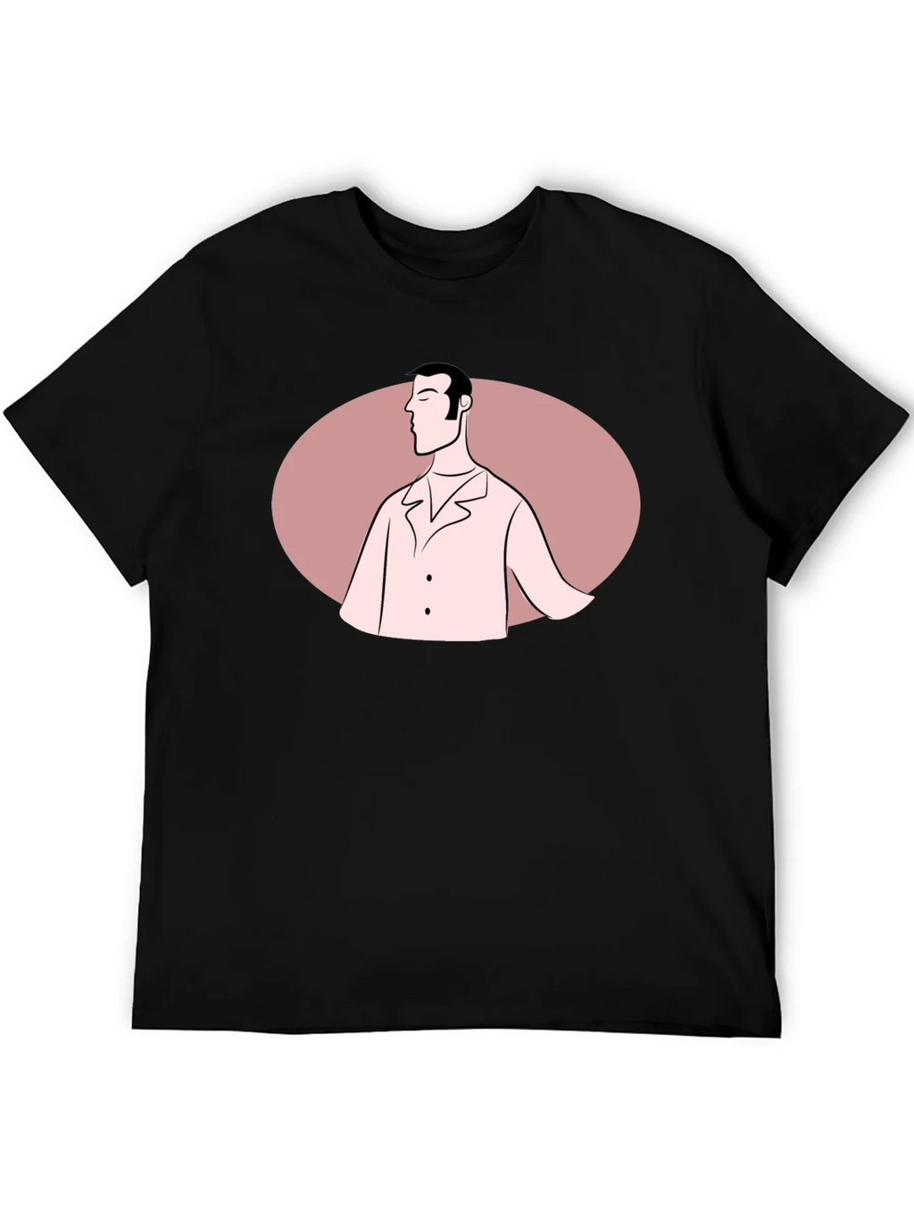 Retro Man Graphic Tee - Black Cotton Blend T-Shirt product image 4