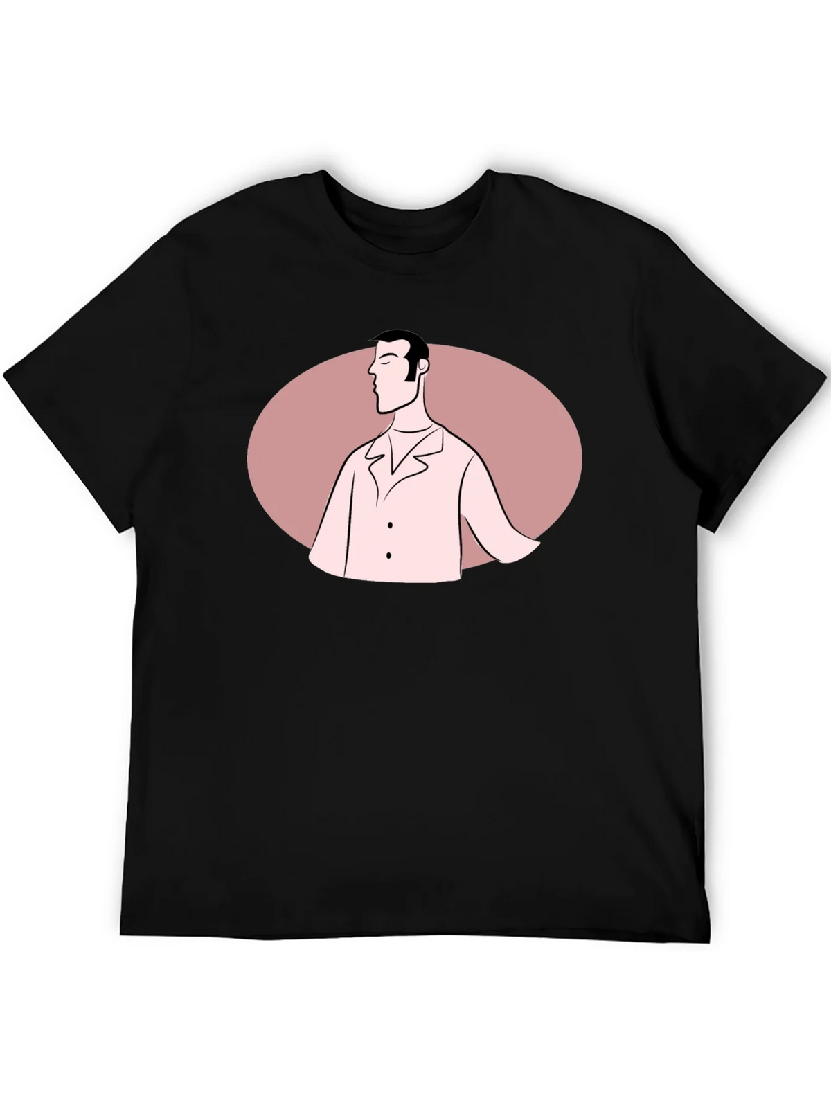 Retro Man Graphic Tee - Black Cotton Blend T-Shirt product image 4
