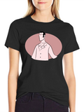 Retro Man Graphic Tee - Black Cotton Blend T-Shirt product image 1