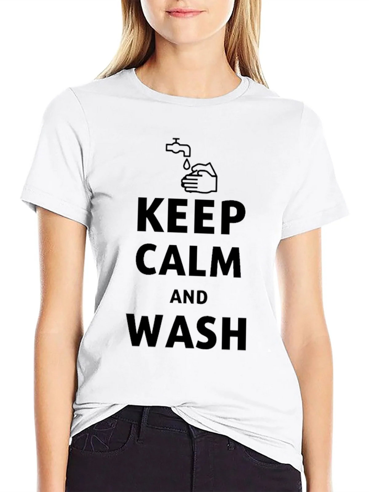 Keep Calm & Wash Black Cotton Tee product image 6
