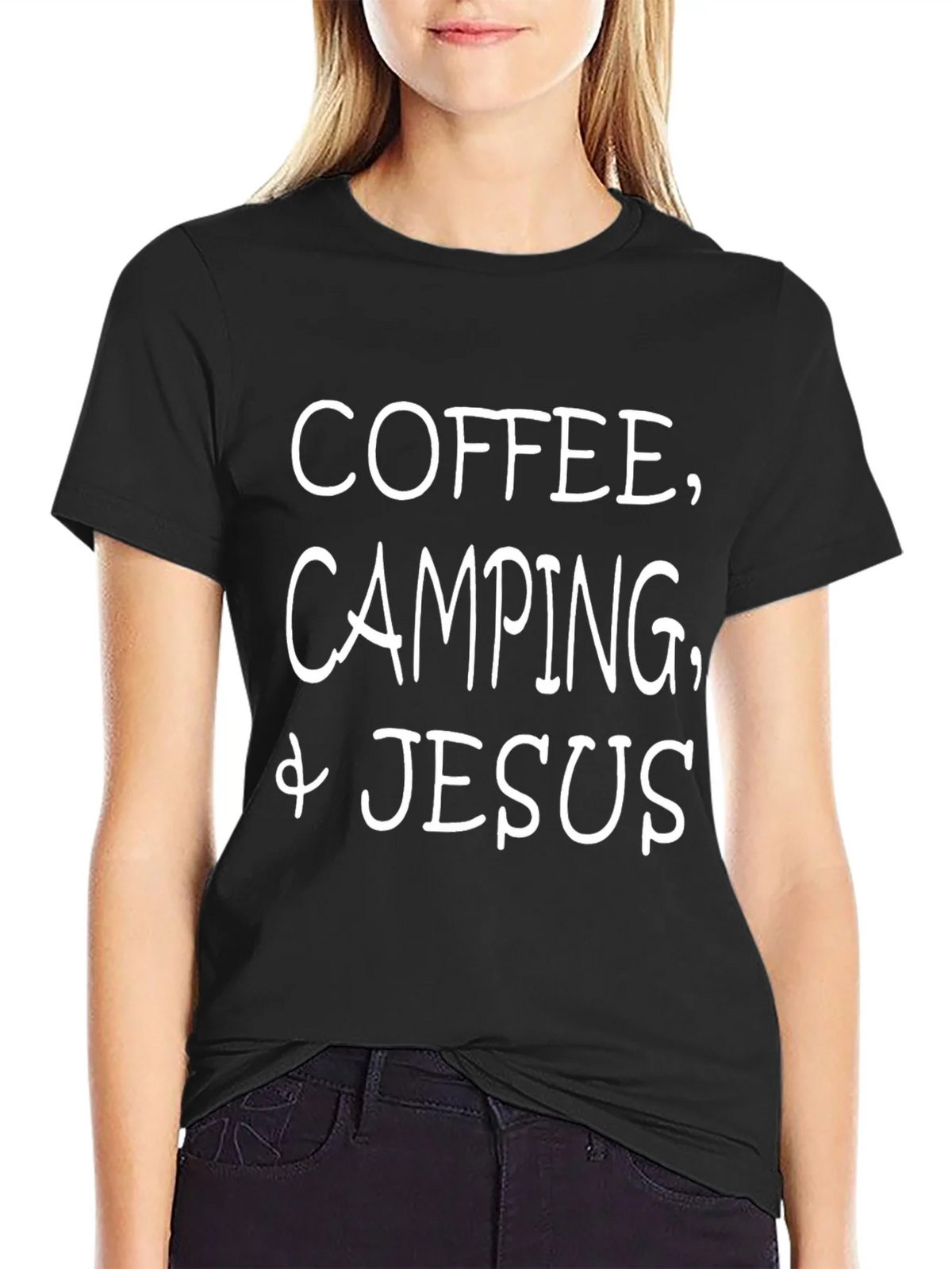 Coffee Camping & Jesus Black T-Shirt product image 2