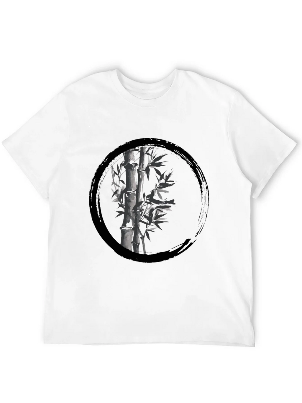 Zen Bamboo Circle Black T-Shirt product image 11