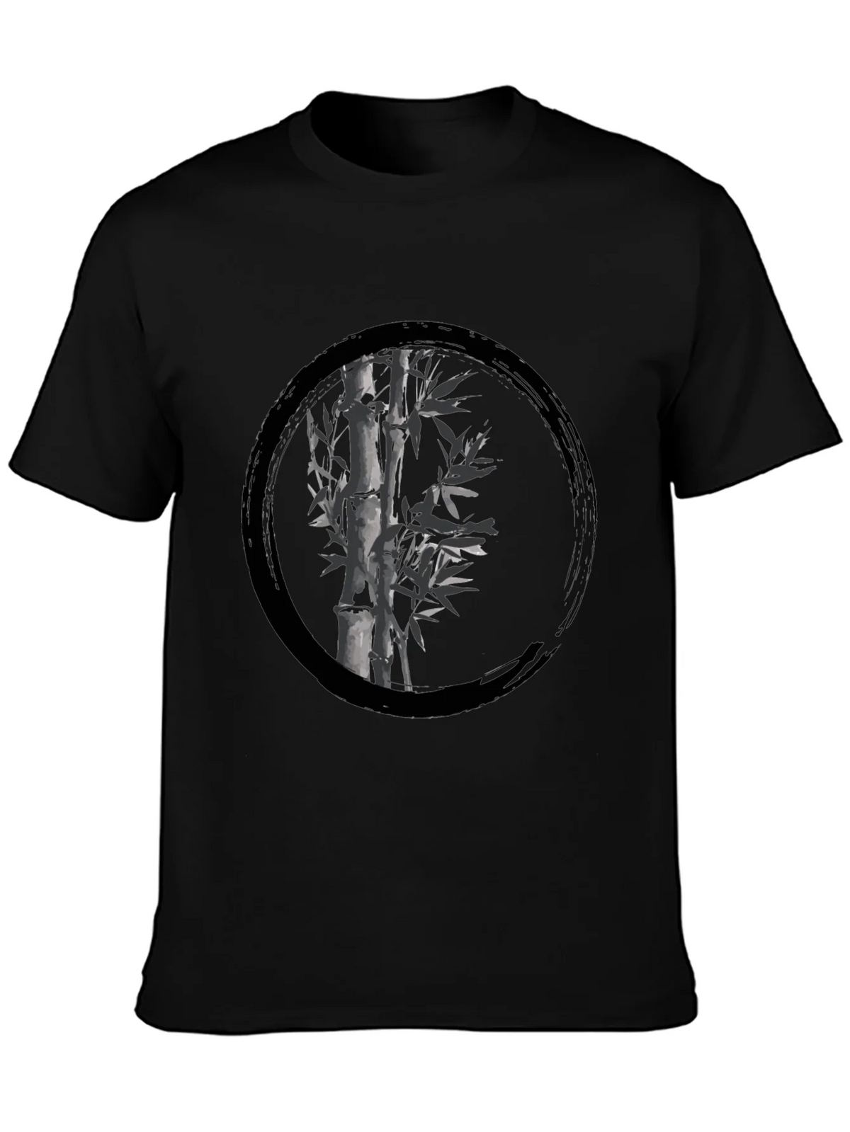 Zen Bamboo Circle Black T-Shirt product image 3