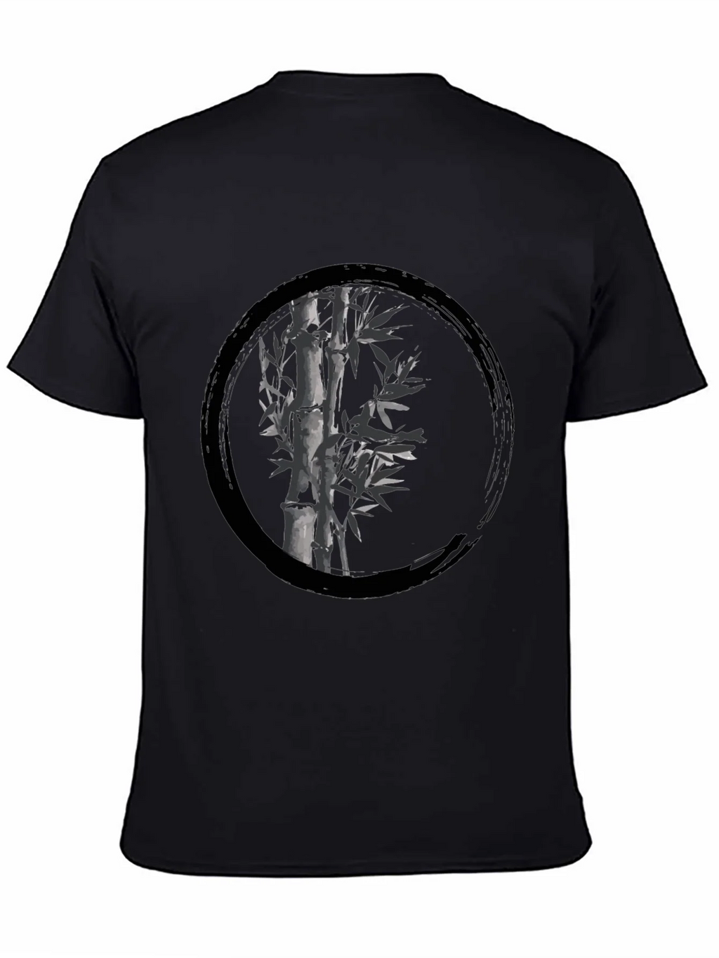 Zen Bamboo Circle Black T-Shirt product image 4