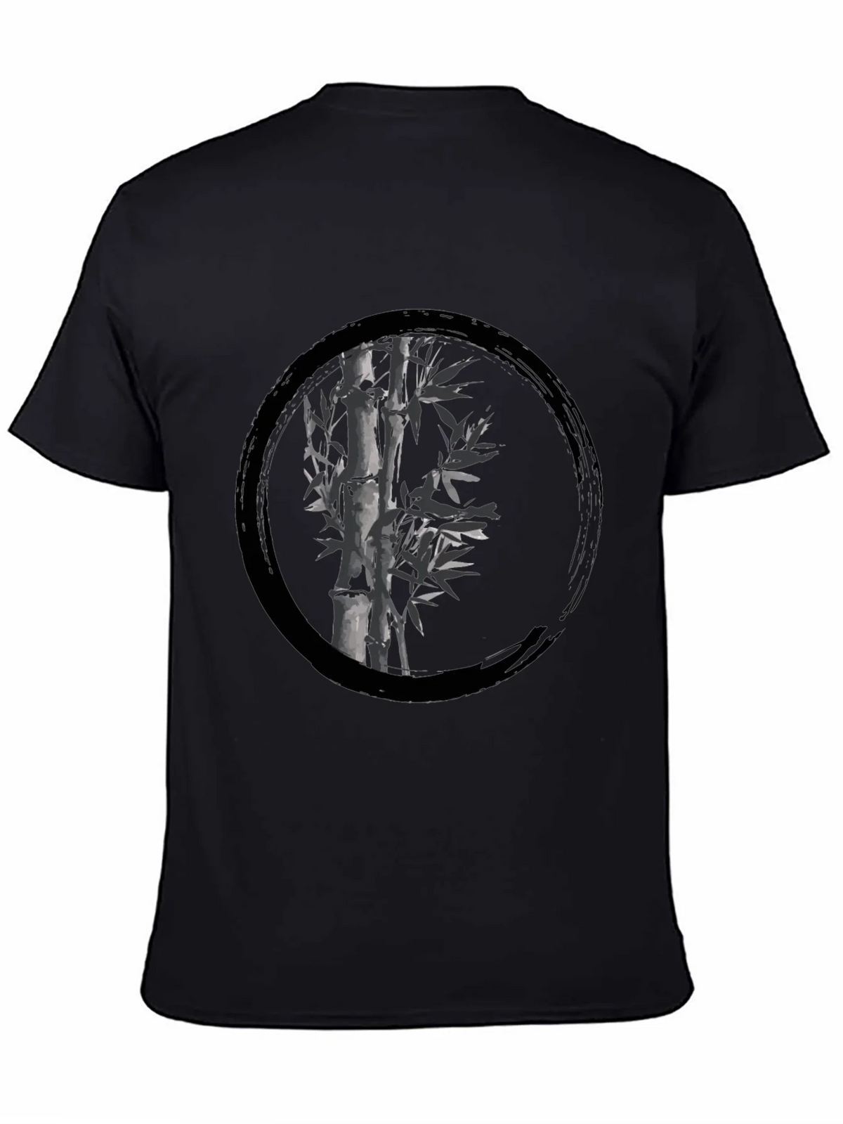 Zen Bamboo Circle Black T-Shirt product image 4