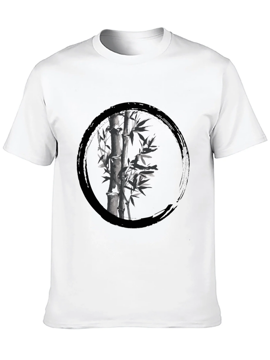 Zen Bamboo Circle Black T-Shirt product image 9