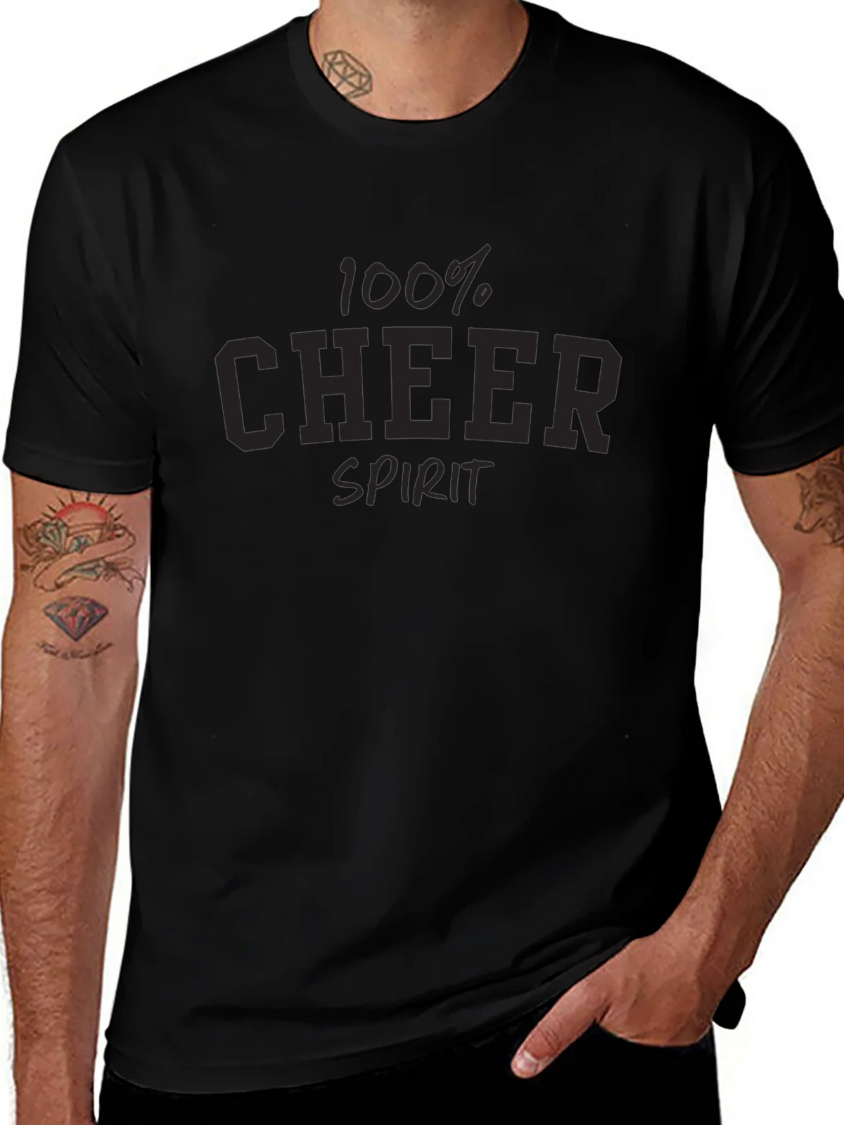 100% Cheer Spirit Graphic Tee - Black product image 1