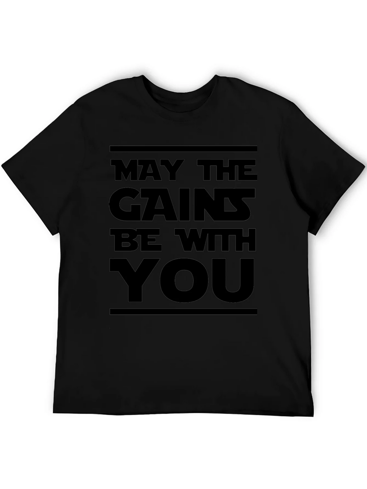 May the Gains Be With You - Black Graphic Tee product image 5